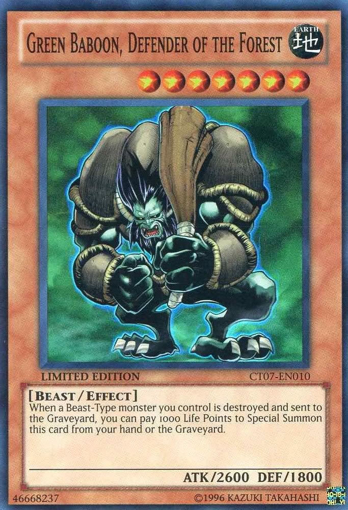 Amazon.com: Yu-Gi-Oh! - Green Baboon, Defender Of The Forest CT07